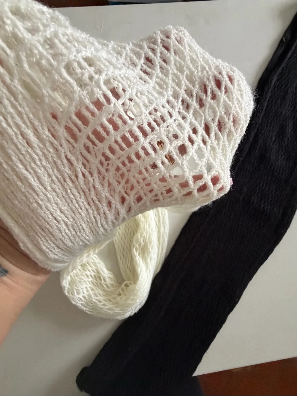 Cream and Black Knit Infinity Scarves - Women Accessories